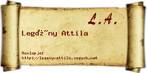 Legény Attila névjegykártya