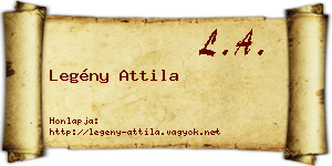 Legény Attila névjegykártya